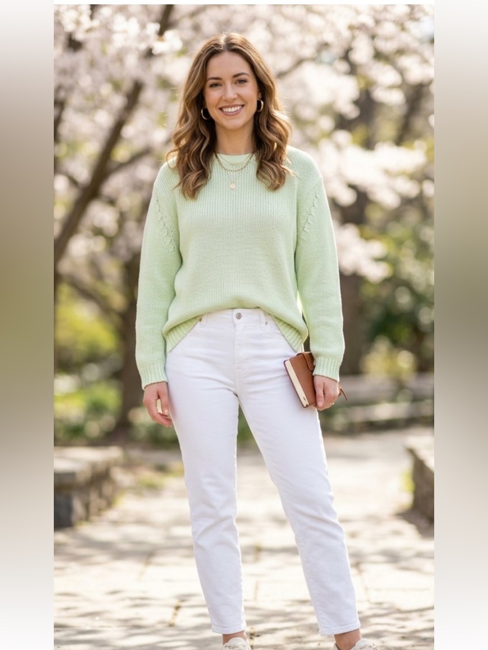 Banana Republic 100% Cotton Oversized Sweater Mint Green Medium